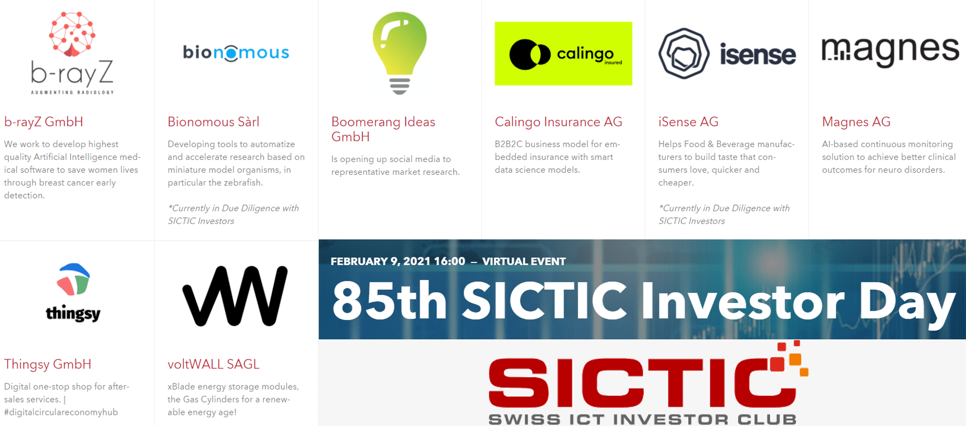 85th SICTIC investor day